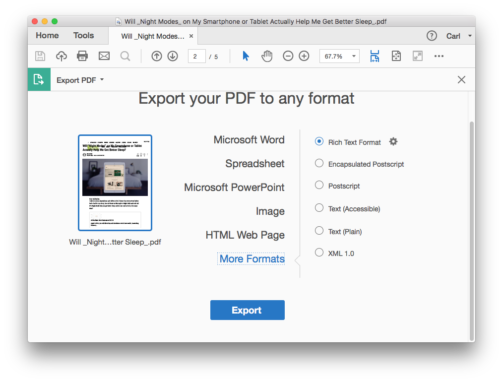 Adobe Export Pdf Free Download For Mac